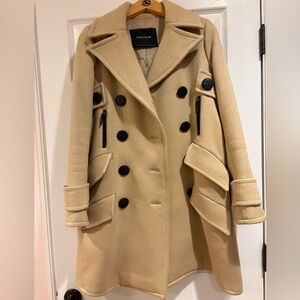 Longchamp Tan Double-Breasted Trench Coat